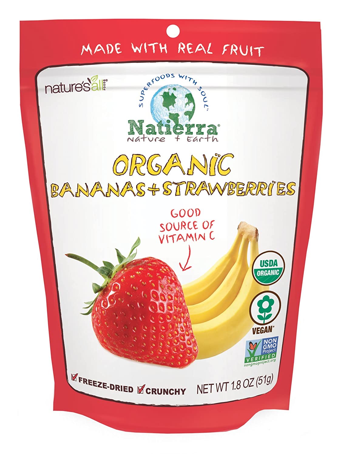 img -All Foods Organic Freeze-Dried Bananas and Strawberries